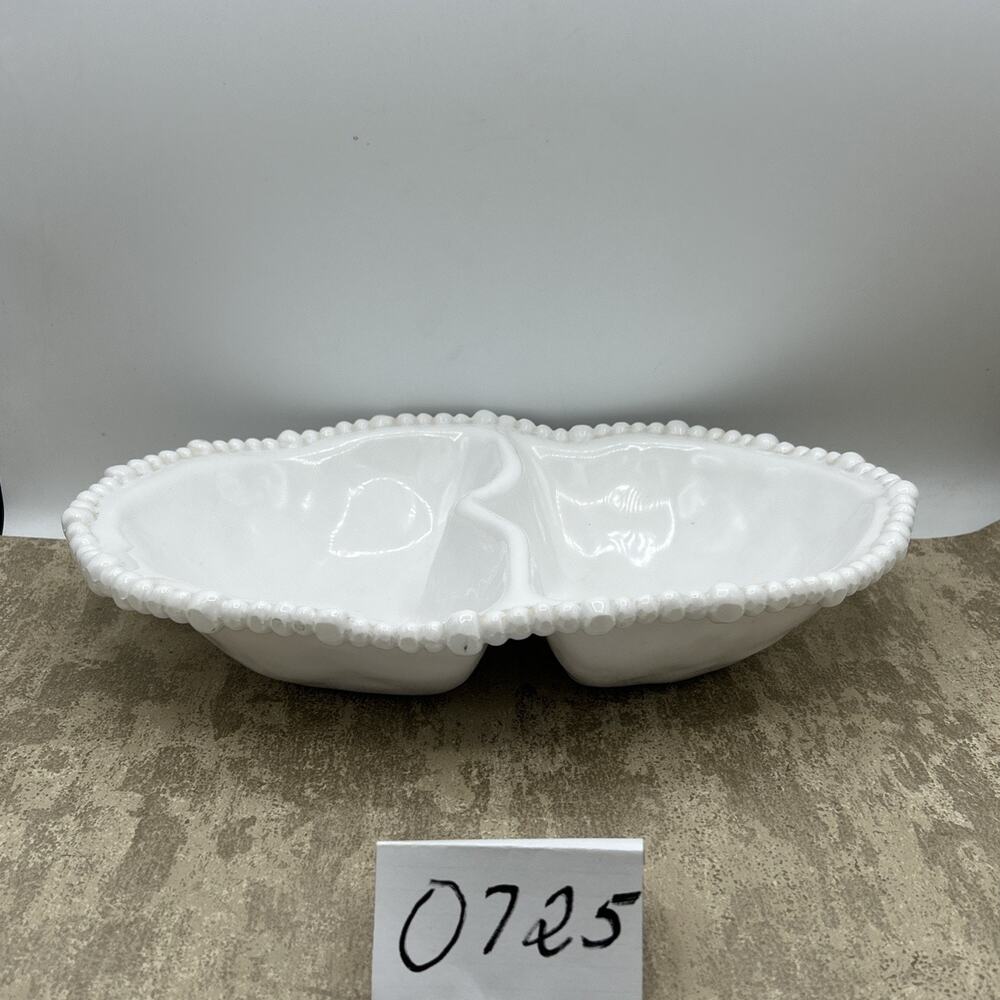 BACI MILANO MELAMINE OVAL DIVIDED SERVING BOWL